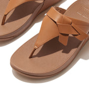 FitFlop x Song Hye Kyo <br>LULU Folded-Knot Leather Toe-Post Sandals