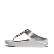 FINO Resin-Hoop Leather Toe-Post Sandals