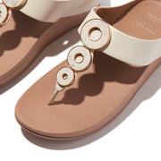 FINO Resin-Hoop Leather Toe-Post Sandals