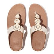 FINO Resin-Hoop Leather Toe-Post Sandals