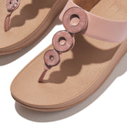 FINO Resin-Hoop Leather Toe-Post Sandals