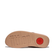 FINO Resin-Hoop Leather Toe-Post Sandals