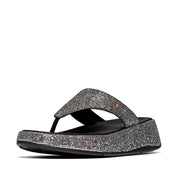 F-MODE Glitterball Flatform Toe-Post Sandals