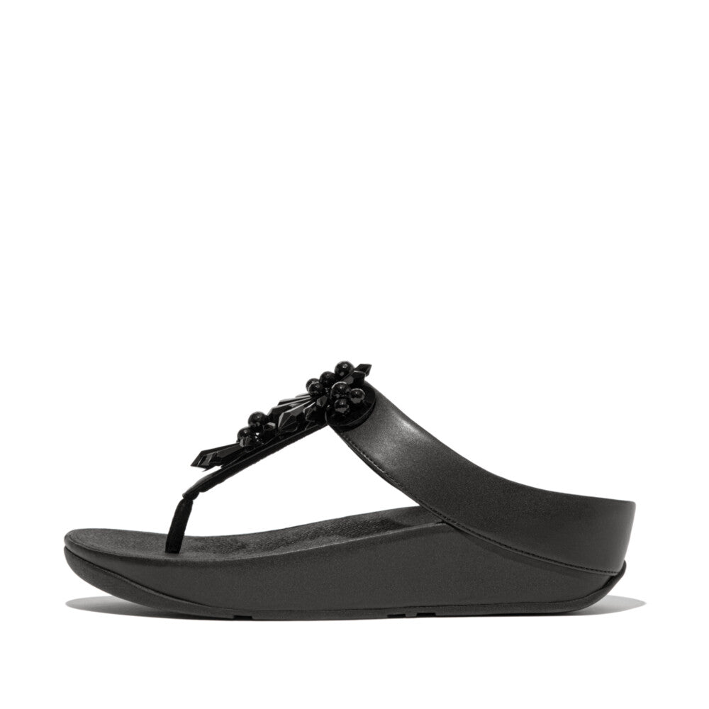 FitFlop RUMBA Starbust-Bead Toe-Post Sandals - Black (IE6-001)| FitFlop ...