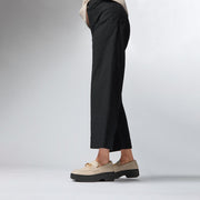 F-LUMA Chunky-Snaffle Leather Demi-Wedge Loafers - Stone Beige