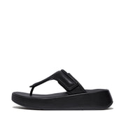 F-MODE Adjustable Padded-Leather Flatform Toe-Thongs