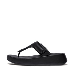 F-MODE Adjustable Padded-Leather Flatform Toe-Thongs