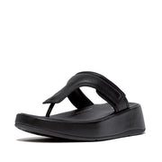 F-MODE Adjustable Padded-Leather Flatform Toe-Thongs