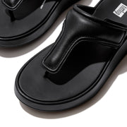 F-MODE Adjustable Padded-Leather Flatform Toe-Thongs