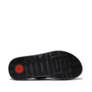 F-MODE Adjustable Padded-Leather Flatform Toe-Thongs