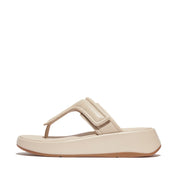 F-MODE Adjustable Padded-Leather Flatform Toe-Thongs