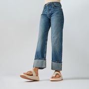 F-MODE Adjustable Padded-Leather Flatform Toe-Thongs