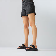 F-MODE Adjustable Padded-Leather Flatform Two-Bar Slides