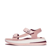 SURFF Adjustable Contrast-Stitch Leather Back-Strap Sandals - Clay Pink/Soft Blush