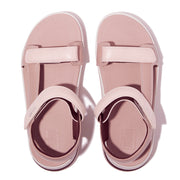 SURFF Adjustable Contrast-Stitch Leather Back-Strap Sandals - Clay Pink/Soft Blush