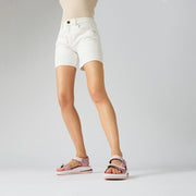 SURFF Adjustable Contrast-Stitch Leather Back-Strap Sandals - Clay Pink/Soft Blush