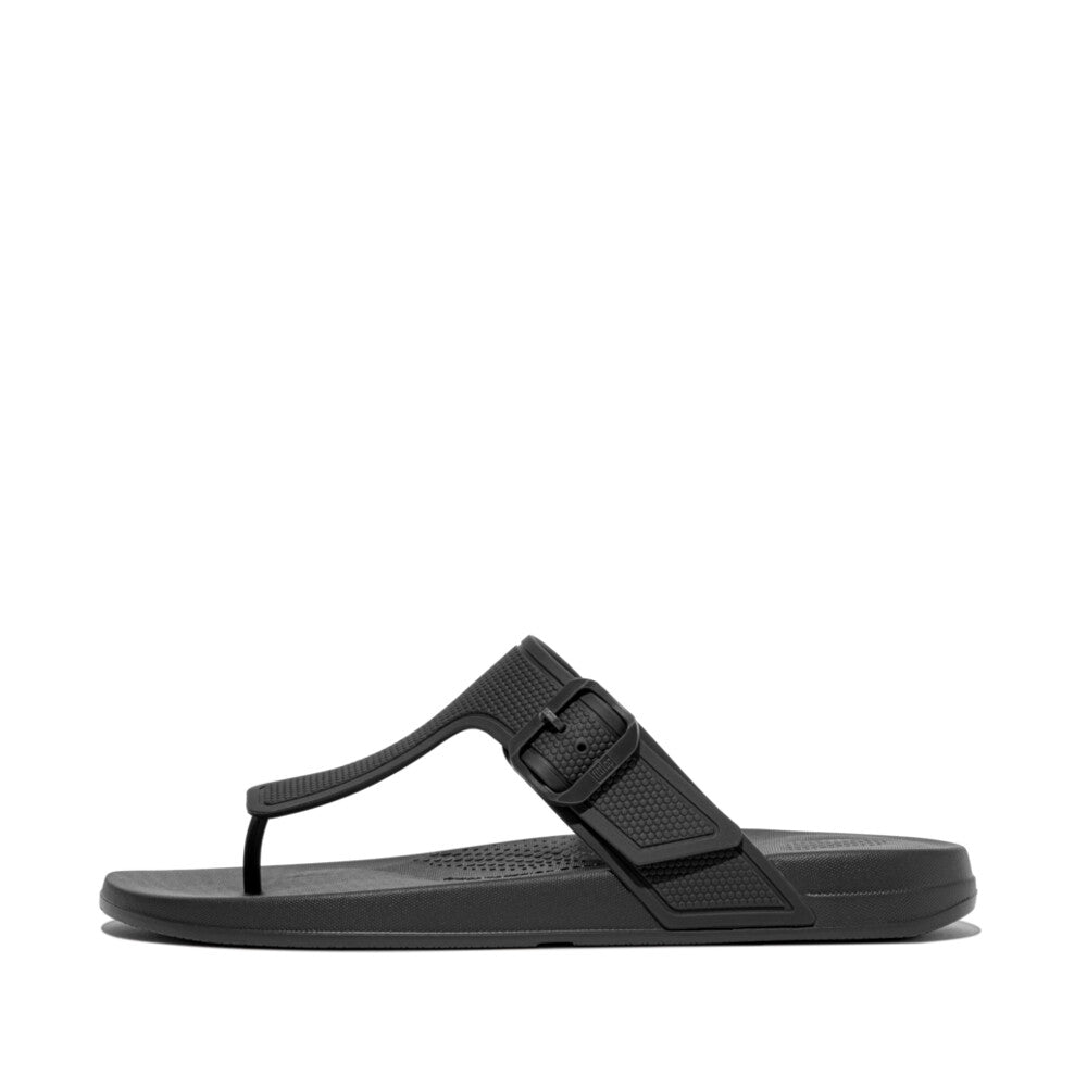 FitFlop IQUSHION Mens Adjustable Buckle Flip-Flops - All Black (IO5-090) |  FitFlop Singapore