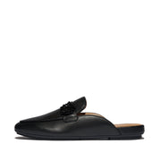 DELICATO Beadie-Button Leather Mules