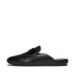 DELICATO Beadie-Button Leather Mules