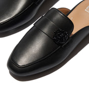 DELICATO Beadie-Button Leather Mules