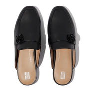 DELICATO Beadie-Button Leather Mules