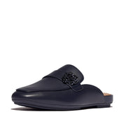 DELICATO Beadie-Button Leather Mules