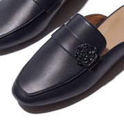 DELICATO Beadie-Button Leather Mules