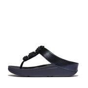 FINO Beadie-Button Metallic Toe-Post Sandals