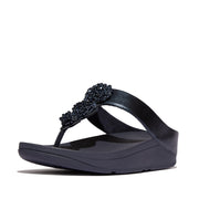 FINO Beadie-Button Metallic Toe-Post Sandals