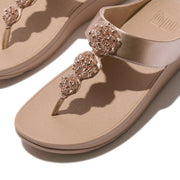 FINO Beadie-Button Metallic Toe-Post Sandals