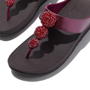 FINO Beadie-Button Metallic Toe-Post Sandals