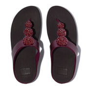 FINO Beadie-Button Metallic Toe-Post Sandals