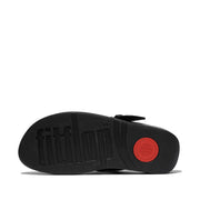 LULU Resin-Buckle Leather Toe-Post Sandals