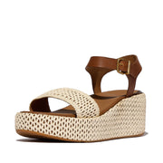 PLATFFORMS Woven Wedge Ankle-Strap Sandals