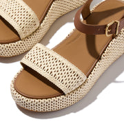 PLATFFORMS Woven Wedge Ankle-Strap Sandals