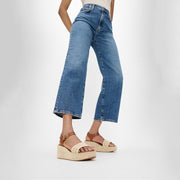 PLATFFORMS Woven Wedge Ankle-Strap Sandals