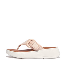 F-MODE Buckle Canvas Flatform Toe-Post Sandals