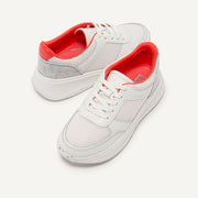 F-MODE E01 Limited Edition Leather-Mix Flatform Sneakers