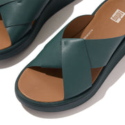 F-MODE Folded-Leather Flatform Cross Slides