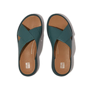 F-MODE Folded-Leather Flatform Cross Slides