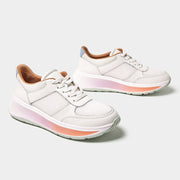 F-MODE Ombre-Sole Leather/Mesh Flatform Trainers