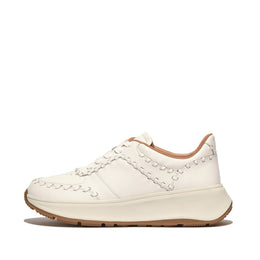F-MODE Whipstitch Leather Flatform Trainers