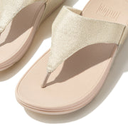 LULU Glitz-Canvas Toe-Post Sandals - Platino (HQ9-675) | FitFlop Singapore